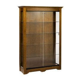 Traditional Style Wooden Trophy Case with Crown Molding Subastral