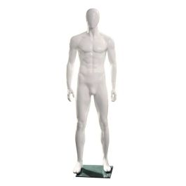 Male Full Body Mannequin, Muscular - Black Finish with Egghead Subastral
